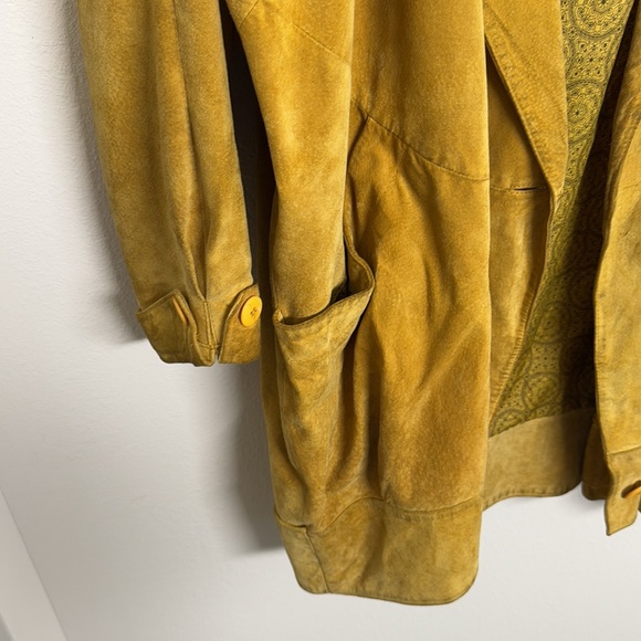 VINTAGE GENUINE LEATHER SUEDE CACOON SHAPED JACKET SZ L - Picture 7 of 11